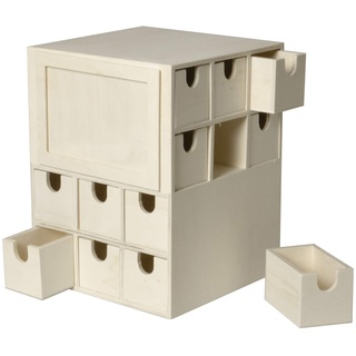Artemio Adventskalender Cube, 17 x 17 x 22 cm, Holz