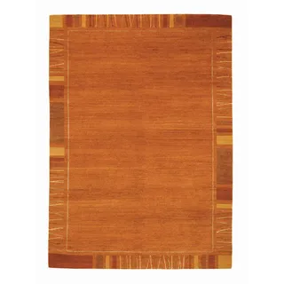 Cazaris Wollteppich Sena Silk Mata, Kupfer, Textil, Bordüre, rechteckig, 200x250 cm, Care & Fair, für Fußbodenheizung geeignet, in verschiedenen Größen erhältlich, Teppiche & Böden, Teppiche, Naturteppiche