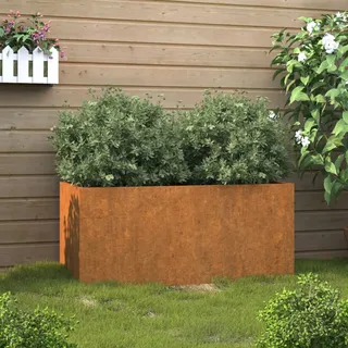 BaraSh Pflanzkübel 62x40x39 cm Cortenstahl GroßEr Blumentopf PflanzküBel Rechteckig üBertopf Groß