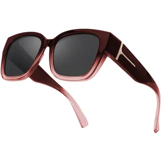 SIPHEW Überzieh Sonnenbrillen polarisiert für Damen, Quadratische Groß-Überbrille für Brillenträger UV400 für Autofahren & Outdoor - Einheitsgröße