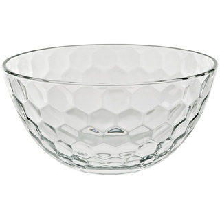 Schale Obstschale Salatschüssel Wabe D 23,5 cm Hochwertiges Glas Moderner Zeitloser Style