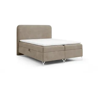 Fun Möbel Boxbett, Beige, Textil, 180x220 cm, Schlafzimmer, Betten, Boxspringbetten