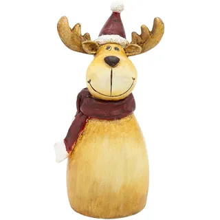B2S BACK2SEASON Zaunfigur Elch Winter Zaundeko Zaunhocker frostfest braun rot H=20 cm