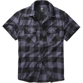 Brandit Textil Checkshirt Kurzarmhemd Schwarz/Grau 4XL