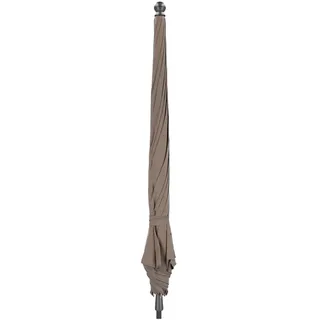 Sonnenschirm Salina aus Polyacryl und Metall, modern, taupe-anthrazit, knickbar für Outdoor