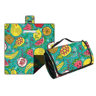 Hayisugal Picknickdecke Sandfrei Stranddecke Wasserdicht Campingdecke Waschbar Strandunterlage Tragbare Picknickdecke Soft für Strand,Picknick,Wandern,Reisen, Bunt Obst, 200 x 200 cm