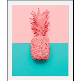 Bild QUEENCE "Ananas" Bilder Gr. B/H/T: 50 cm x 70 cm x 3 cm, bunt Kunstdrucke in 3 Größen, gerahmt