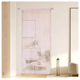 FELIXLEO Türvorhang Tür-Fadenvorhang Aufhängen Pailletten-Dekor Boho 100 x 200 cm Rosa