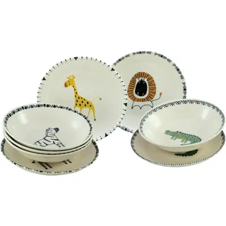 CreaTable Safari Bunt Teller Set 8-tlg. bunt