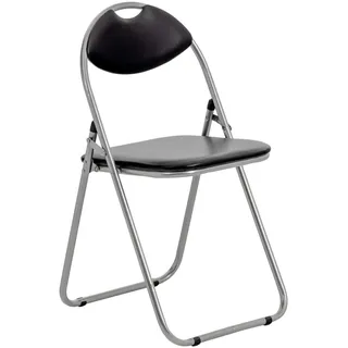 Harbour Housewares Gepolsterte Klappstühle - leicht zu verstauender Metallrahmen, Büro-Schreibtisch-Schlafzimmer-Sitzgelegenheit - maximale Belastung: 114 kg - Schwarz