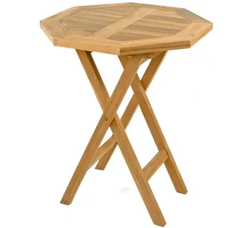 DIVERO Balkontisch Gartentisch Tisch Holz Teak behandelt klappbar Ø 60 cm rund