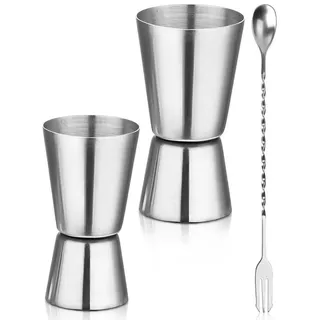 2er Set Cocktail Messbecher Edelstahl 3cl & 5cl Dual Spirit Measure Cup Jigger