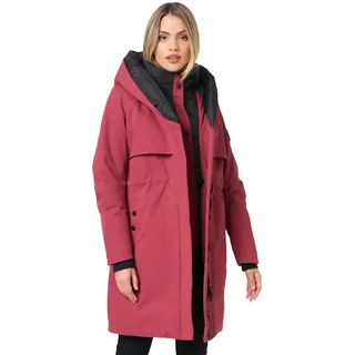 Navahoo Winterjacke Damen Designer Winter Jacke lang Mantel mit hohem Kragen B970 [B970-Snowel-Bordeaux-Gr.S] - S