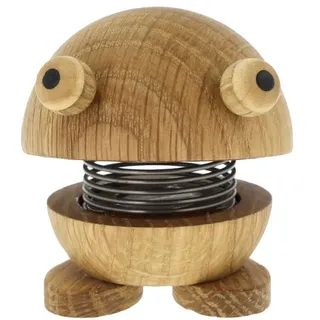 Hoptimist Tier, Frog, Holzdeko, Wackelfigur & Glücksbringer aus Holz, Skandinavisch, Deko Wohnzimmer, Büro & Schreibtisch, Tolle Kleine Geschenke, 5,5 x 5,9 x 7,3 cm, Small, Oak