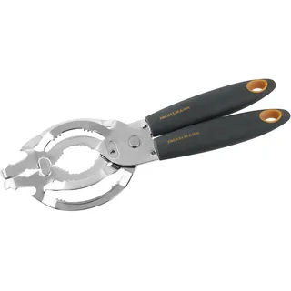 Fackelmann Gläseröffner SOFT, Schraubdeckelöffner, Drehverschlussöffner mit rutschfestem, ergonomischem Griff (Farbe: Orange/Grau), Menge: 1 Stück