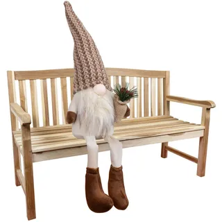 Wichtel Kantenhocker Deko Figur Gnom sitzend 20cm (50cm) Weihnachtswichtel braun