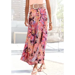 LASCANA Maxirock Damen Floral Pink 36