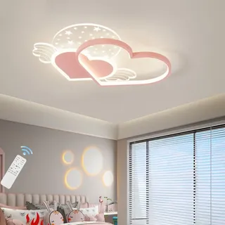 Deckenleuchte LED Kinder Acryl Deckenlampe Schlafzimmer Kinderzimmerlampe Herz Design Dimmbar Mädchen Kinderzimmer Lampe Baby Jungen Lampen Mit Fernbedienung Leuchttafel Wohnzimmer Pendelleuchte