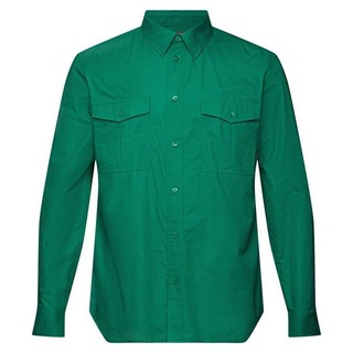 Esprit Langarmhemd Utility-Hemd aus Baumwolle grün S