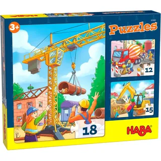 HABA 305883 - Puzzles Baustellenfahrzeuge,