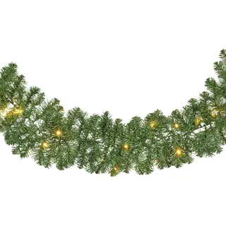 Lumineo Tannengirlande 12cm künstlich mit LED Indoor & Outdoor 2,7m Warmweiß