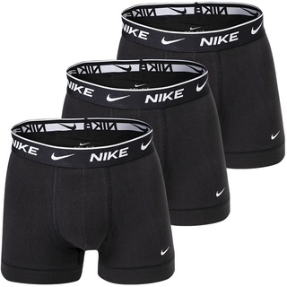 NIKE Herren Boxer Shorts, 3er Pack - Trunks, Logobund, Cotton Stretch Schwarz XL