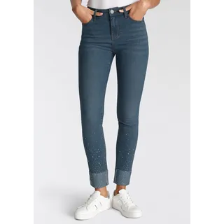 7/8-Jeans BRUNO BANANI Gr. 42, N-Gr, blau (blue used) Damen Jeans Ankle 7/8 Glitzer-Details NEUE KOLLEKTION