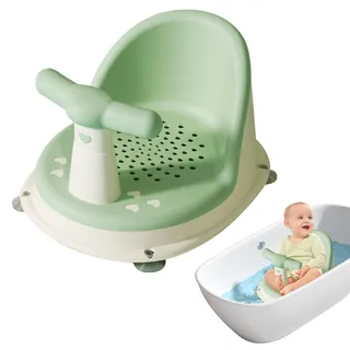 Babybad, Sicherheitsbad Badewanne Sitz mit Saugnapfbecher, Anti-Schlupf-Bad für 6-18 Monate Baby Kleinkind (grün)