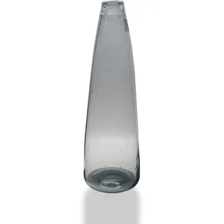 Maison Zoe Glasvase aus Recycling-Glas Thea - grau - Durchmesser ≈ 9cm - Höhe ≈ 28cm - 100% Handmade - Blumenvase - schmale Vase mungeblasen - Dekovase - Tulpenvase - Tischvase