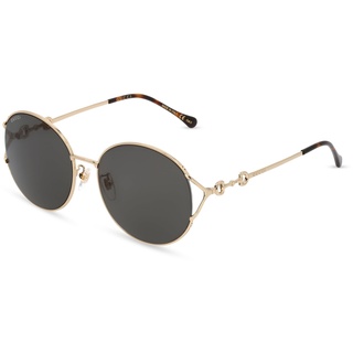 Gucci GG1017SK Damen-Sonnenbrille Vollrand Rund Metall-Gestell, gold