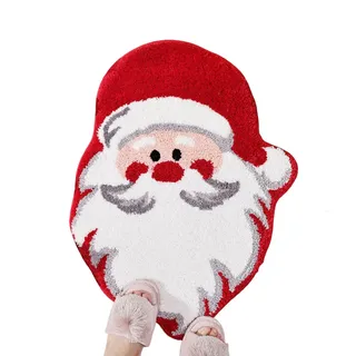 Weihnachtsteppiche für den Innenbereich, Weihnachtsbaum, Weihnachtsmann, Bodenteppich, rutschfest, wasserabsorbierend, waschbar, Teppichdekoration für Badezimmer, Küche, Wohnzimmer