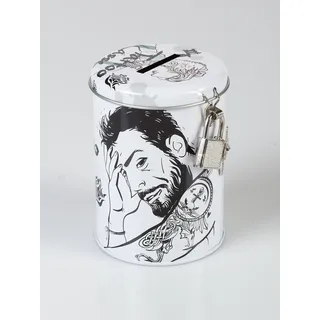 wunderschöne Spardose,Sparbüchse Tattoo,sparen für das Tattoo,Tattookasse for Men aus Metall mit Schloß