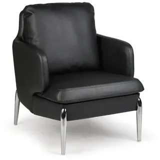 Ledersessel LUXOR, schwarz