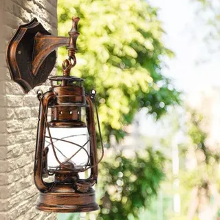 SHZICMY Wandleuchte Retro Wandlampe Außen Laterne Flur Garten Außenbeleuchtung Laterne Wandlicht für Flure, Treppenhäuser, Restaurants,Metall & Plastik 38cm*18cm