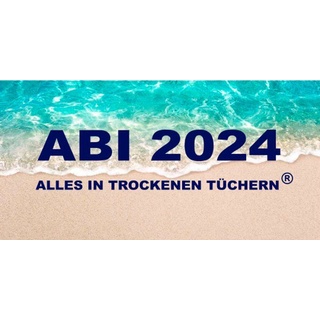 Egeria Strandtuch ABI 2024, Frottiervelours (1-St), 75x150 cm, "ABI 2024-Alles in trockenen Tüchern", Velours blau 