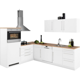 Kochstation Winkelküche KS-Samos, ohne E-Geräte, Stellbreite 200/270 cm weiß