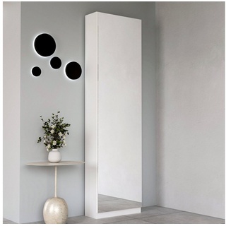 FORTE Schuhschrank Calma Höhe ca. 180 cm mit Spiegeltür weiß