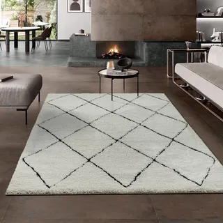 The CarPET Velvet Designer-Teppich 80 x 150 cm Creme-Schwarz