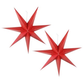 Weihnachtsstern Fensterdeko Adventbeleuchtung Deko Stern rot Papier Hängeleuchte X-Mas, Batterien Schalter, 1x LED warmweiß, DxBxH 70 x 21 x 122 cm