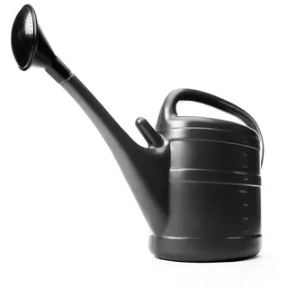 BigDean Gießkanne 10 Liter anthrazit - Gartengießkanne mit Abnehmbarer Brause (Set, 1-tlg., Gießkanne + Brausenkopf), Robustter Kunststoff, Gießbrausenaufsatz, Brausenhalter schwarz