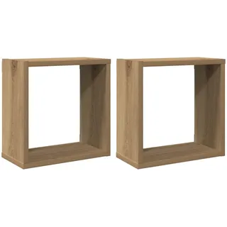 vidaXL Würfel-Wandregale 2 Stk. Hängeregal 30 x 15 x 30 cm Braun