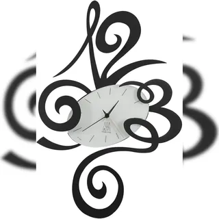 Arti & Mestieri -  Robin - Wanduhr Ø45 cm, Stahl schwarz, geräuschlos, minimalistisch - Made in Italy