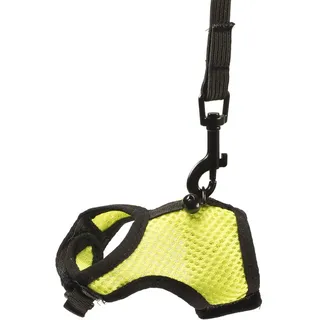 duvoplus duvoplus, Wanderweste für kleine Säugetiere S – 5 x 8 x 2 cm, Gelb/Grün, anpassbare Weste mit Leine aus Stretch, sicher zu bewegen, hochwertiges Nylon, waschbar, inkl. Glöckchen