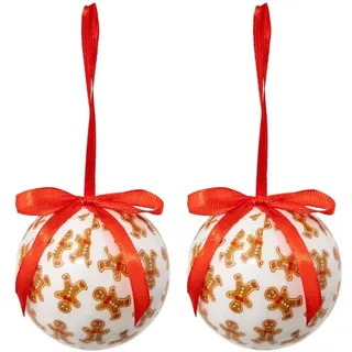 2er-Set Weihnachtskugeln aus bedrucktem Papier Lebkuchen 60mm - Atmosphera créateur d'intérieur
