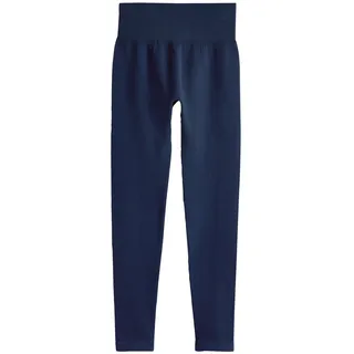 NEXT Damen Standard Nahtlos Gerippte Leggings mit hoher Taille Marineblau L - L