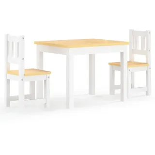 vidaXL Kindersitzgruppe 3-tlg. MDF weiß/beige
