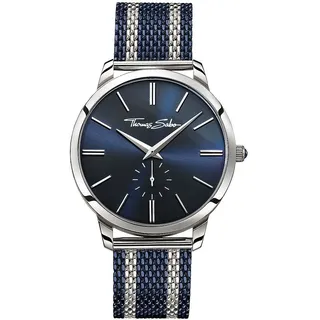 Thomas Sabo Rebel Spirit WA0268-281 Herrenuhr Blau Silber Milanaise Armbanduhr