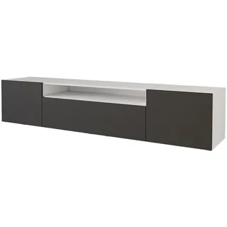 altdecor ELIO Lowboard 200 cm Schwarz/Weiß Holzwerkstoff