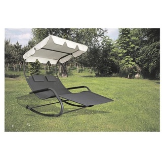 Garten-Doppel-Schaukelliege mit Sonnendach »Serifos« schwarz, Garden Pleasure, 138x160 cm