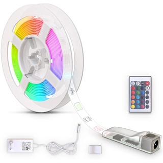 B.K.Licht LED Stripe, LED Band 3m, silikonbeschichtet, RGB, Fernbedienung, selbstklebend, Farbwechsel, kürzbar, Lichterkette, Band, Streifen, LED Leiste, LED Lichtleiste, Weiß weiß